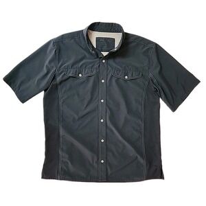Mojo Sportswear Men's Large Western Fishing Black Vent Silver Snaps S/S Modern